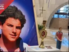 Relíquia de primeiro grau de Carlo Acutis, futuro santo millennial que será canonizado dia 27 de abril, em Roma durante o Jubileu dos Adolescentes.