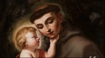 O Menino Jesus e santo Antônio de Pádua.